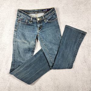 Seven7 Women's BootCut Blue Jeans Size 26 Seven 7 mid rise dark wash a019
